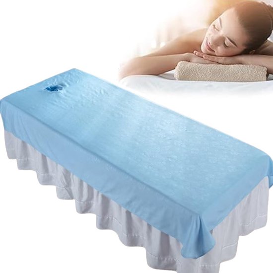 Perforiertes Massagetuch, Waschbares, Weiches Spa-tuch, Massagetuch Mit Rosenmuster, Geeignet Für Spas, Schönheitssalons Und Hotels, 39 X 78 Zoll (blau).