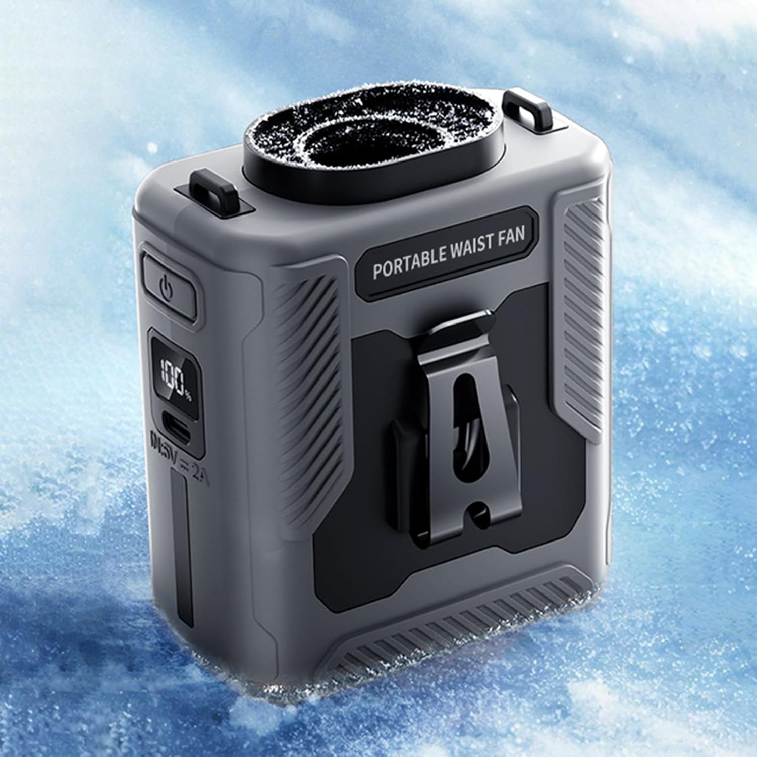 Tragbarer Hüftventilator Mit Hemdclip, 6000 Mah, 13500 U/min, Ideal Für Reisen, 100 Geschwindigkeitsstufen, Wiederaufladbar, Bläst Kalte Luft, Maximale Laufzeit 40 Stunden