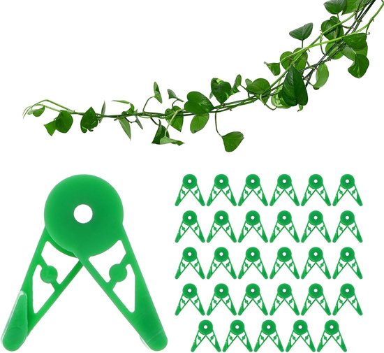 17. 30-teiliges Verstellbares Pflanzenclip-set, 360-grad-trainingsclips, Stressarmes Trainings-gartenzubehör, Grün.