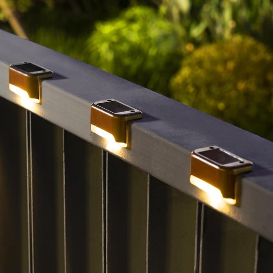 Solarbetriebene Außenbeleuchtung Für Terrasse Und Garten, 6 Stück, Wasserdichte Led-solarleuchten, Für Treppen, Stufen, Zäune, Gärten, Terrassen Und Wege, Warmweißes Licht