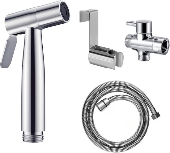 Handbrause-set Aus Edelstahl Mit Schlauch Und G1/2-ventil, Weiß