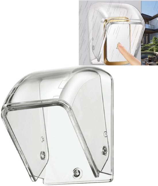 Transparenter Türklingel-regenschutz (1 Stück) – Winddichter Außenknopfschutz – 63,9 × 63,9 × 90 Mm