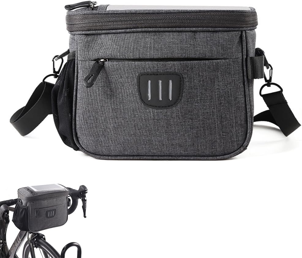 Fahrradlenkertasche Mit Touchscreen-handyhalterung – Abnehmbarer Schultergurt – Wasserdicht – Für Rennräder, Mountainbikes Und Fahrräder