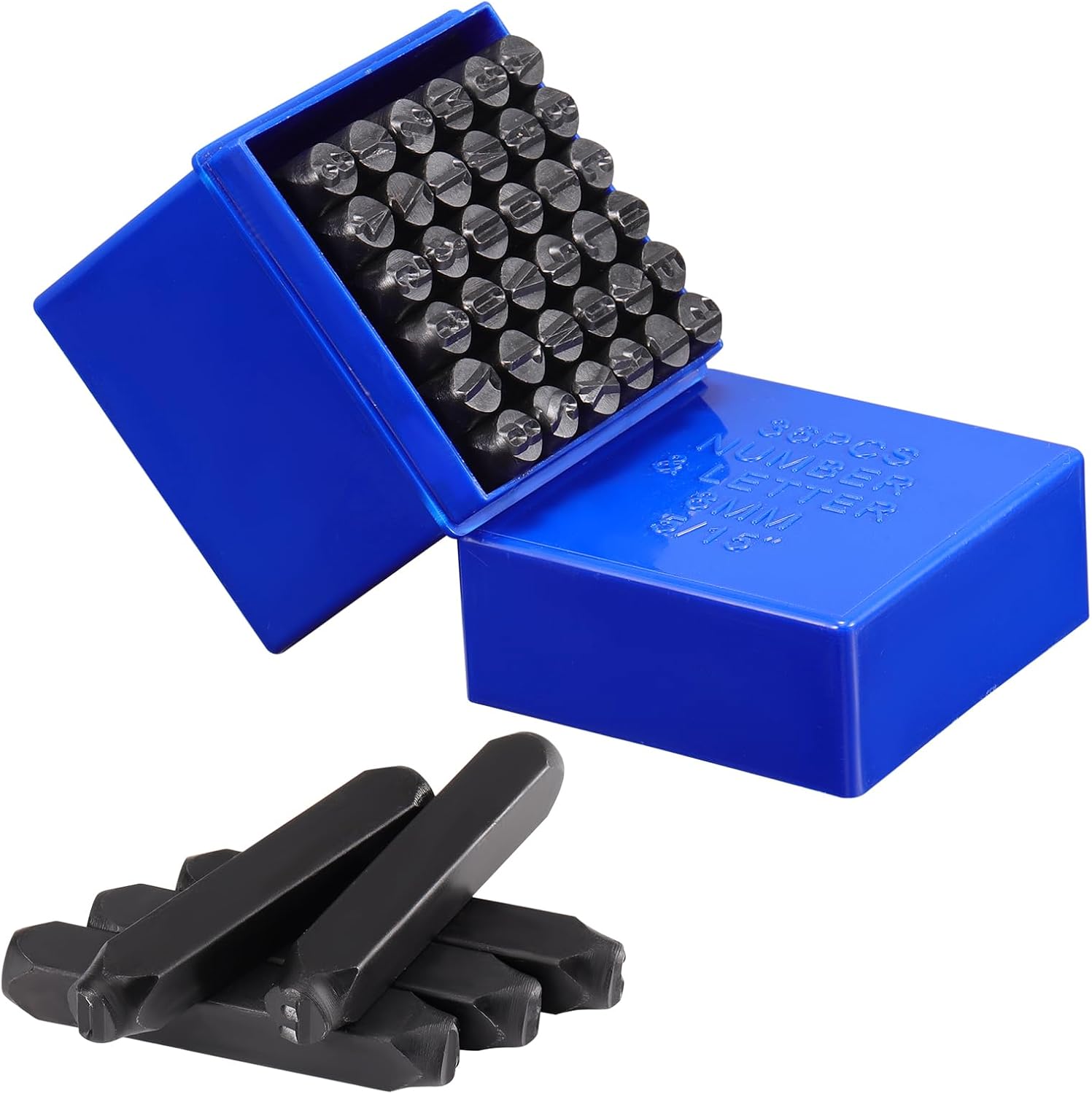 36-teiliges 8-mm-buchstaben- Und Zahlenstempel-set Aus Metall (az, 0-9) Für Diy-druckprojekte Auf Metall, Holz Und Leder