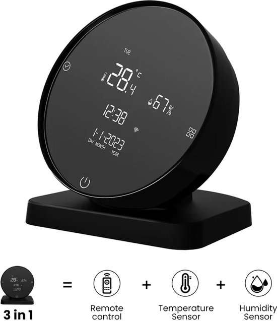 Intelligentes Wlan-thermometer Und Hygrometer Mit Infrarot-fernbedienung, Temperatursensor Zur Fernüberwachung.