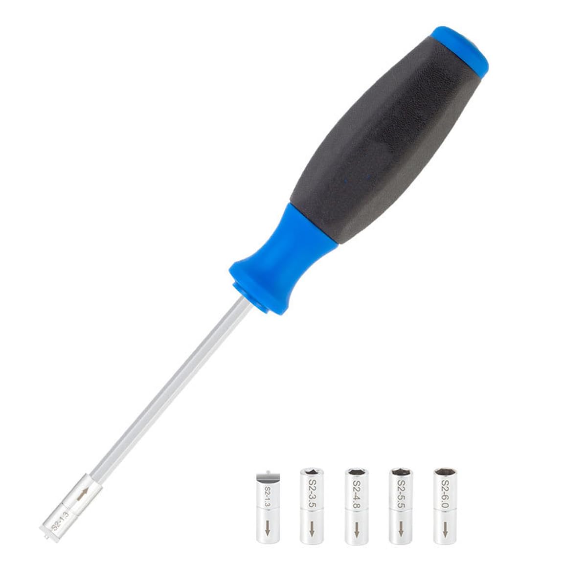 Fahrradspeichenmutternschlüssel, 5-in-1-multitool, Austauschbare Zubehörteile, Mutternschlüssel Mit Ergonomischem Griff.