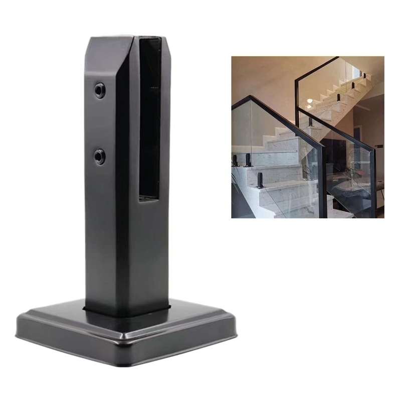 Schwarze Glasklemmen, Geeignet Für Treppen Edelstahl-glasstützrahmen, Anwendbar Für Poolgeländer, Glashandläufe, Balkone.