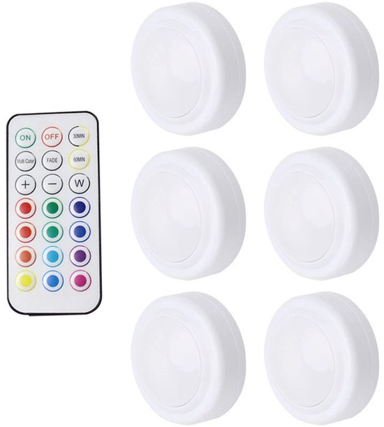 Nachtlicht-set, Led-schrankleuchte, Batteriebetrieben, Dimmbar, Inklusive 1 Fernbedienung.