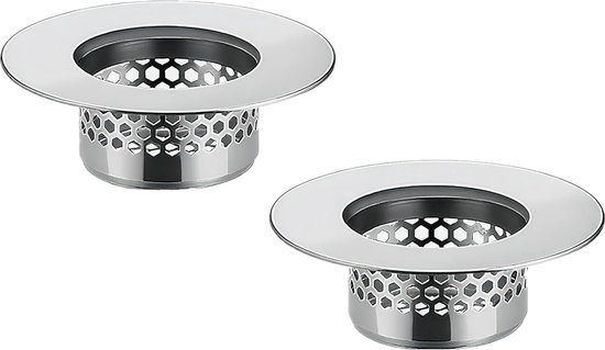 Abflusssieb Für Waschbecken – 2er-pack – Badewanne/waschbecken – Haarfänger – Edelstahl – Für Abflussöffnungen Von 1,25–1,60 Zoll