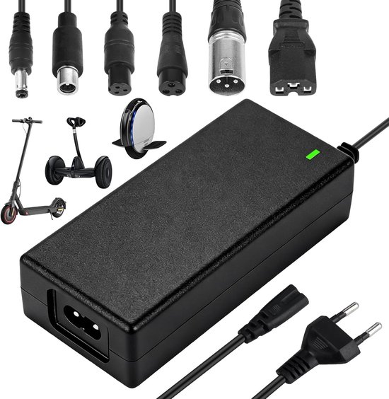 Ladegerät Für Elektroroller – 36v/42v 2a Universalladegerät – 6 Anschlüsse – Ladekabel Für Lithium-akkus, Netzteil, Fahrradladegerät
