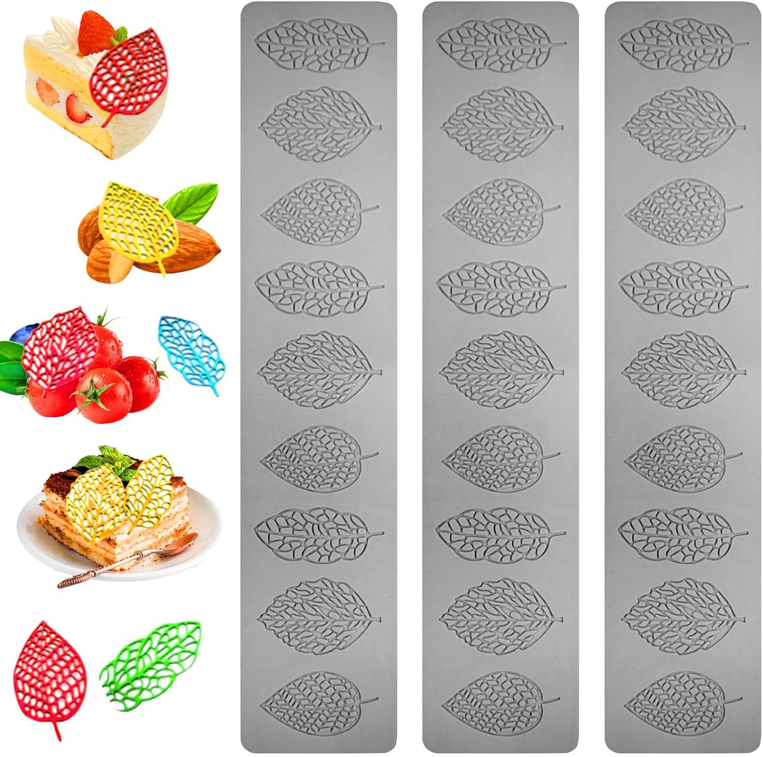 Dreiteiliges Silikon-blattform-set, Geeignet Zum Backen Von Seifen, Für Süßigkeiten- Und Kuchendekorationen, Für Geburtstagsfeiern In Der Küche Und Desserts Für Babypartys.