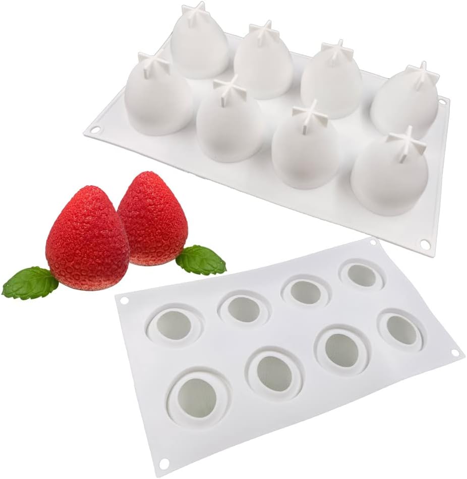 Multifunktionale Silikon-kuchenform, 3d-form Für Schokoladengebäck, Desserts Mit Zuckerguss, 8-loch-erdbeerkuchen