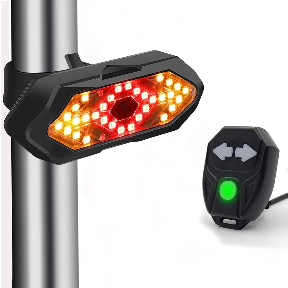 Fahrradrücklicht Mit Blinkern – Usb-aufladbar – Kabellose Fernbedienung – Wasserdicht (ipx4) – Ultrahelles Led-sicherheitslicht