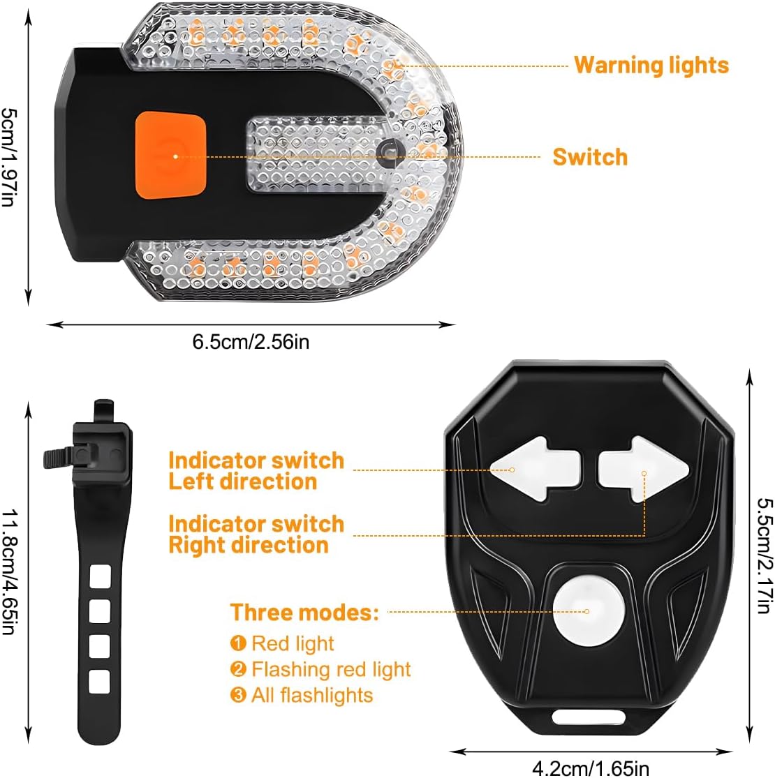 Intelligentes Led-fahrradrücklicht Mit Blinkern Und Fernbedienung – Usb-aufladbares Fahrradlicht, Wasserdicht (ipx4), 5 Modi – Geschikt Voor Bicycle