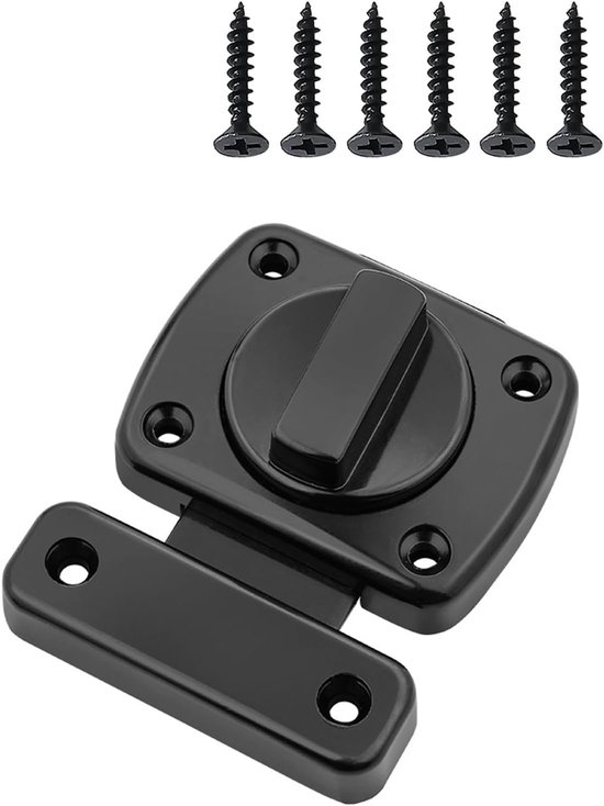 Schwarzer, Mittelgroßer Torriegel 63 Mm × 55 Mm, Doppelt Drehbar, Rostfreier Beschlag Für Einfahrtstore