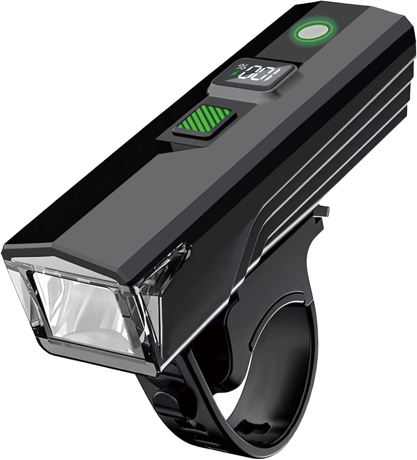 Led-fahrradfrontlicht, Automatischer Lichtsensor, 400 Lumen, Wiederaufladbar, Digitalanzeige, Ip65 Wasserdicht, Bis Zu 12 Stunden Akkulaufzeit.
