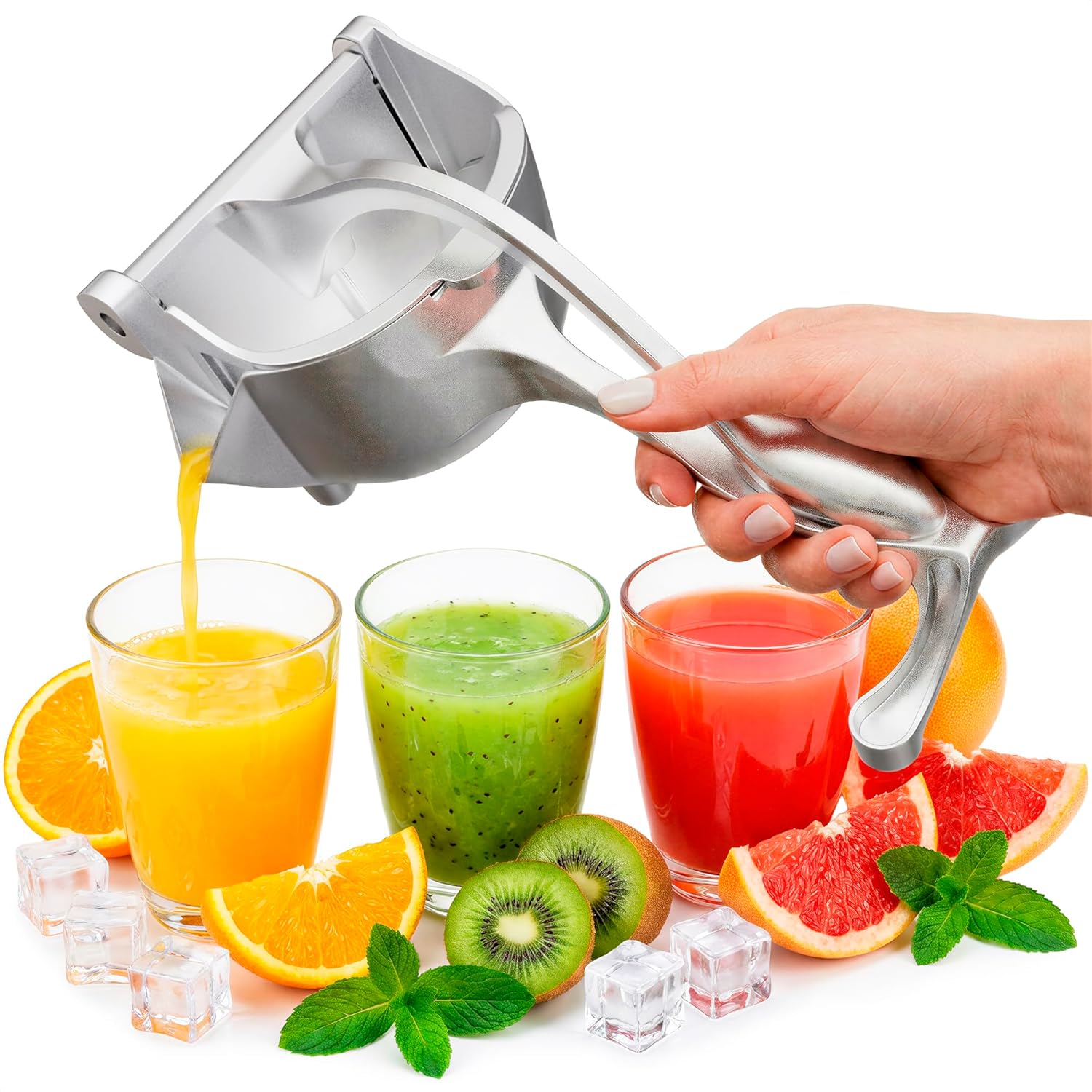 Handlicher Entsafter Aus Aluminiumlegierung Mit Ergonomischem, Rutschfestem Griff, 0,6 Liter Fassungsvermögen