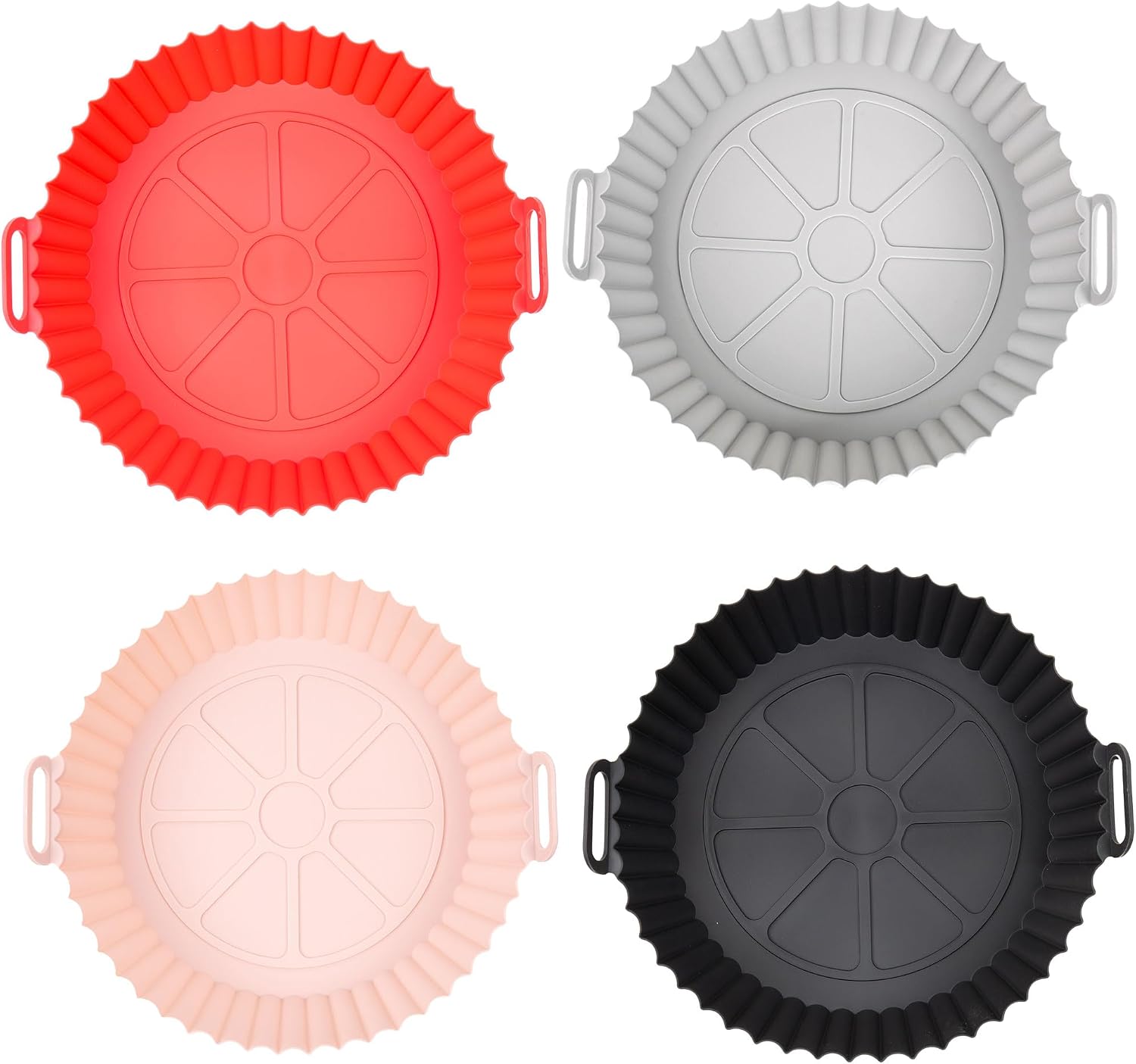 4-teiliges Set Wiederverwendbarer Silikon-airfryer-einlagen – Komplettes Airfryer-zubehörset – Airfryer-einsätze – Passend Für Die Meisten Airfryer – 4-teilig