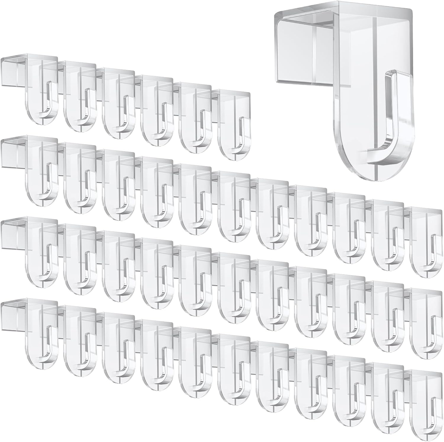 40 Fensterhaken, Hängefensterhaken, Dekorative Fensterhaken, Geeignet Für Fenster, Lichterketten, Dekorative Pendelleuchten (transparent).