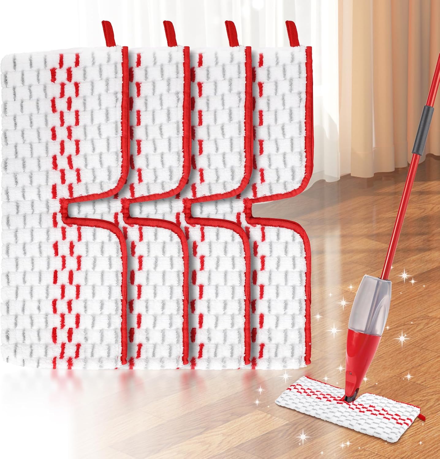 4 Stück 1-2 Spray Max Mop Ersatzkopf, Kompatibel Mit Vileda Promist Max, Wiederverwendbar, Doppelseitiger Mikrofaser-sprühmopp-ersatz