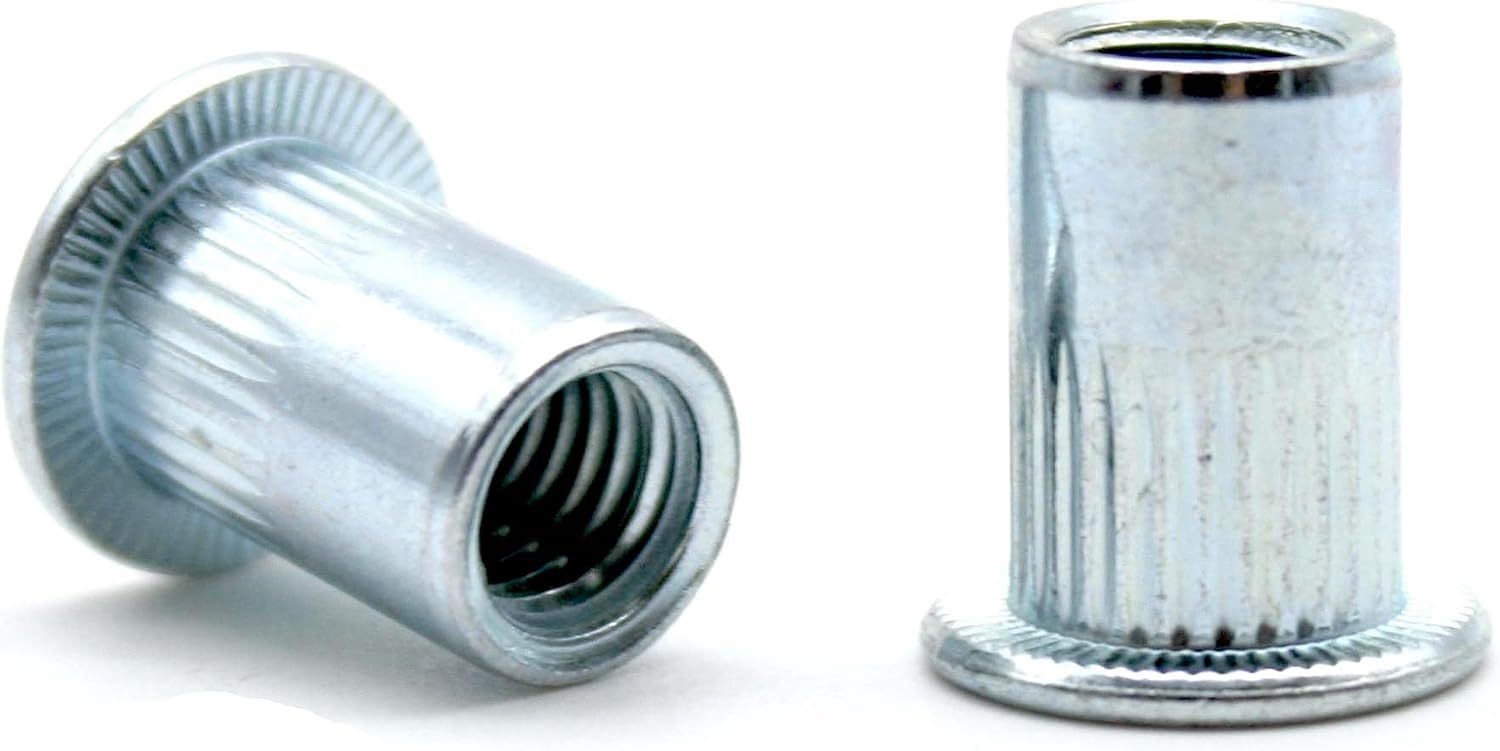 Industrie M8 Stahl-blindnietmutter 50er-packung Flachkopf-schlitzmutter Mit Gewinde Nieten Ideal Für Zimmerei, Bauwesen, Sanitärinstallationen Und Mehr.