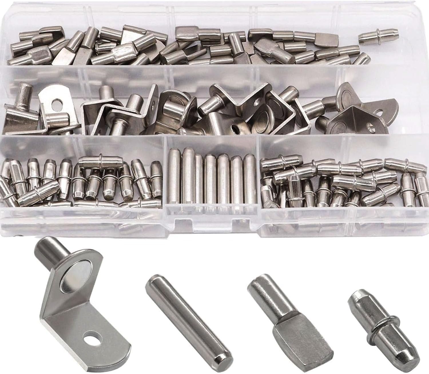 120 Stück, 4 Verschiedene Ausführungen Von Regalstütznägeln, Metall-regalstützstifte, Geeignet Für Küchenschränke.