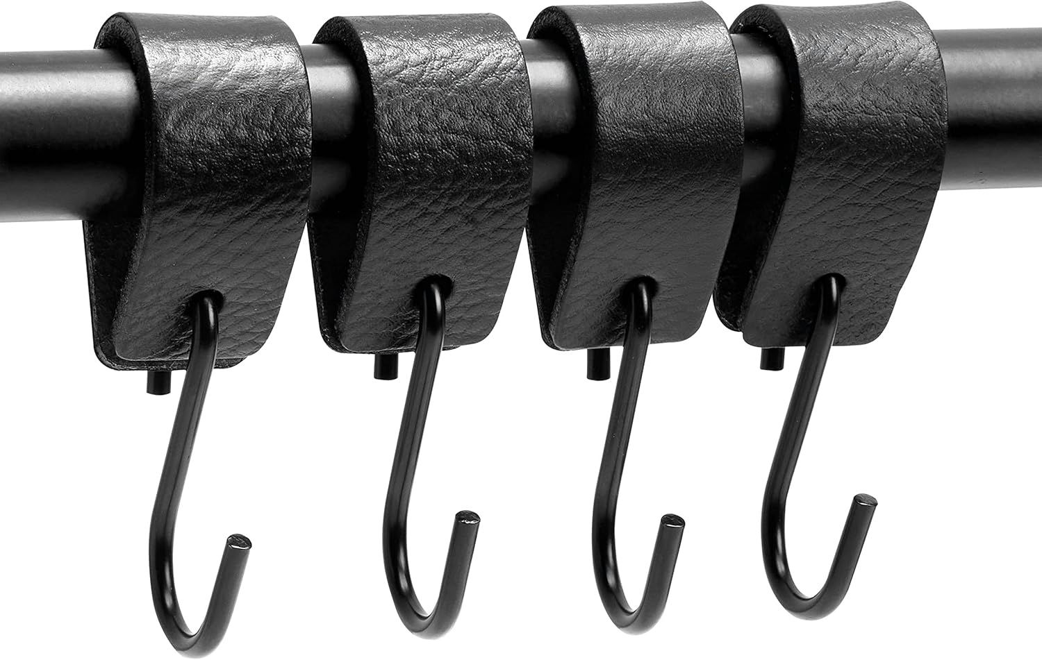 Multifunktionale S-haken Aus Leder – Schwarz – 4er-pack – Kleiderhaken
