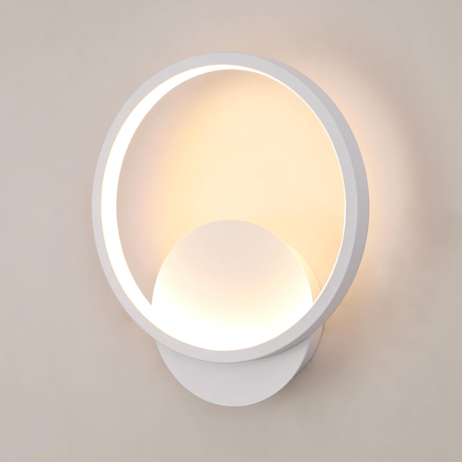 Led-wandleuchte Für Den Innenbereich, 10 W, 1350 Lumen, Rundes Modernes Design, Aluminium, Warmweißes Licht 3000 K, 20 Cm Durchmesser [energieeffizienzklasse E]