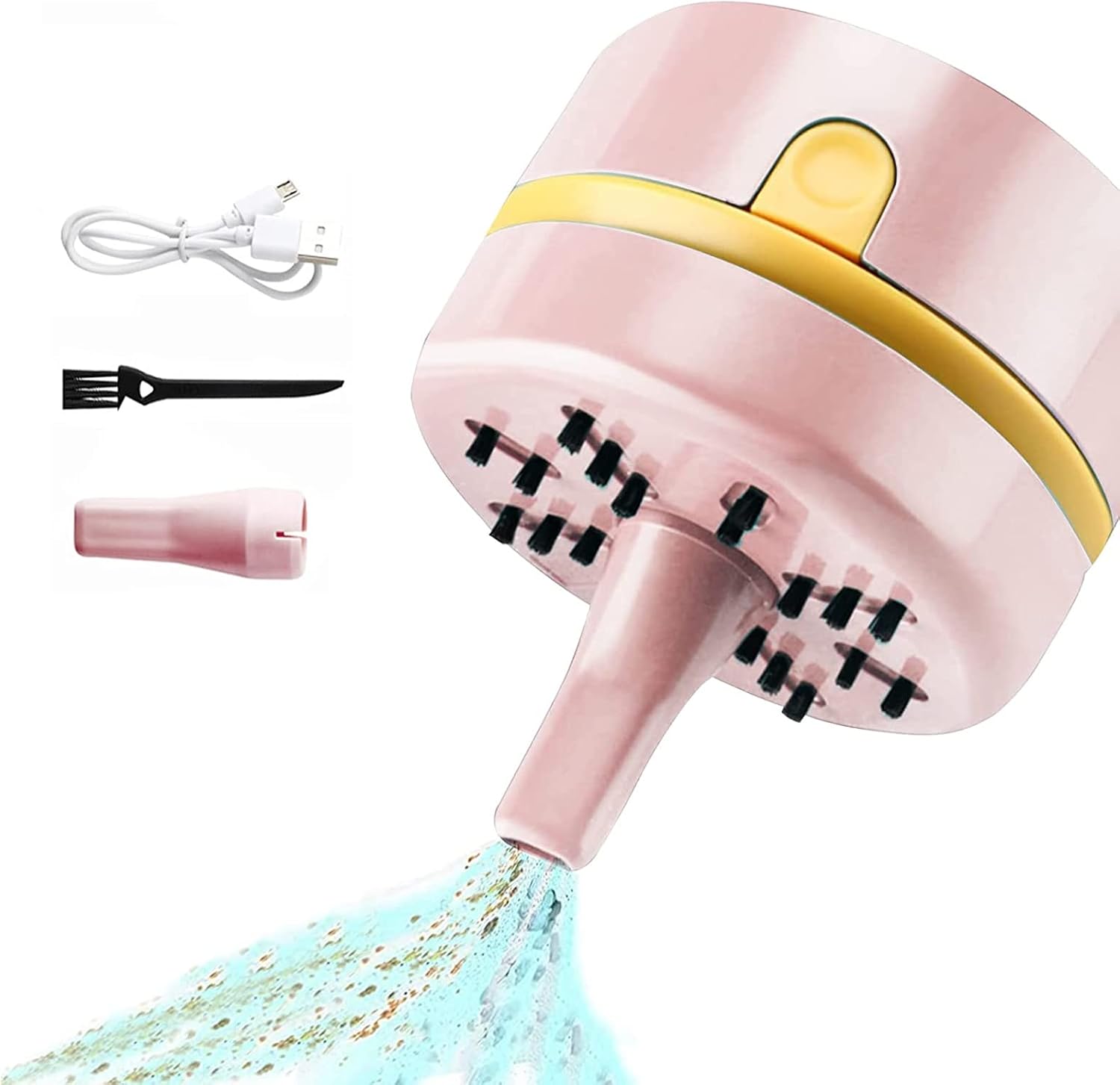 Mini-akku-handstaubsauger Mit Usb-anschluss Für Schreibtische Und Tastaturen (pink)