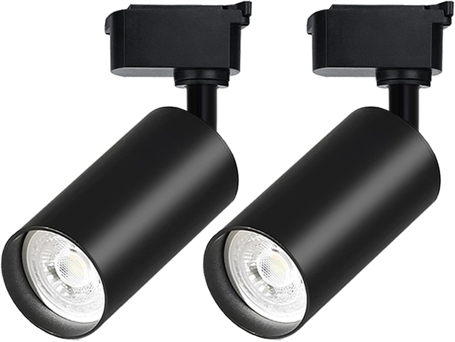 2 Dimmbare 20-w-led-schienenstrahler (schwarz, Ohne Schienen) – H-schienen – 6000 K Kaltweiß – Deckenstrahler