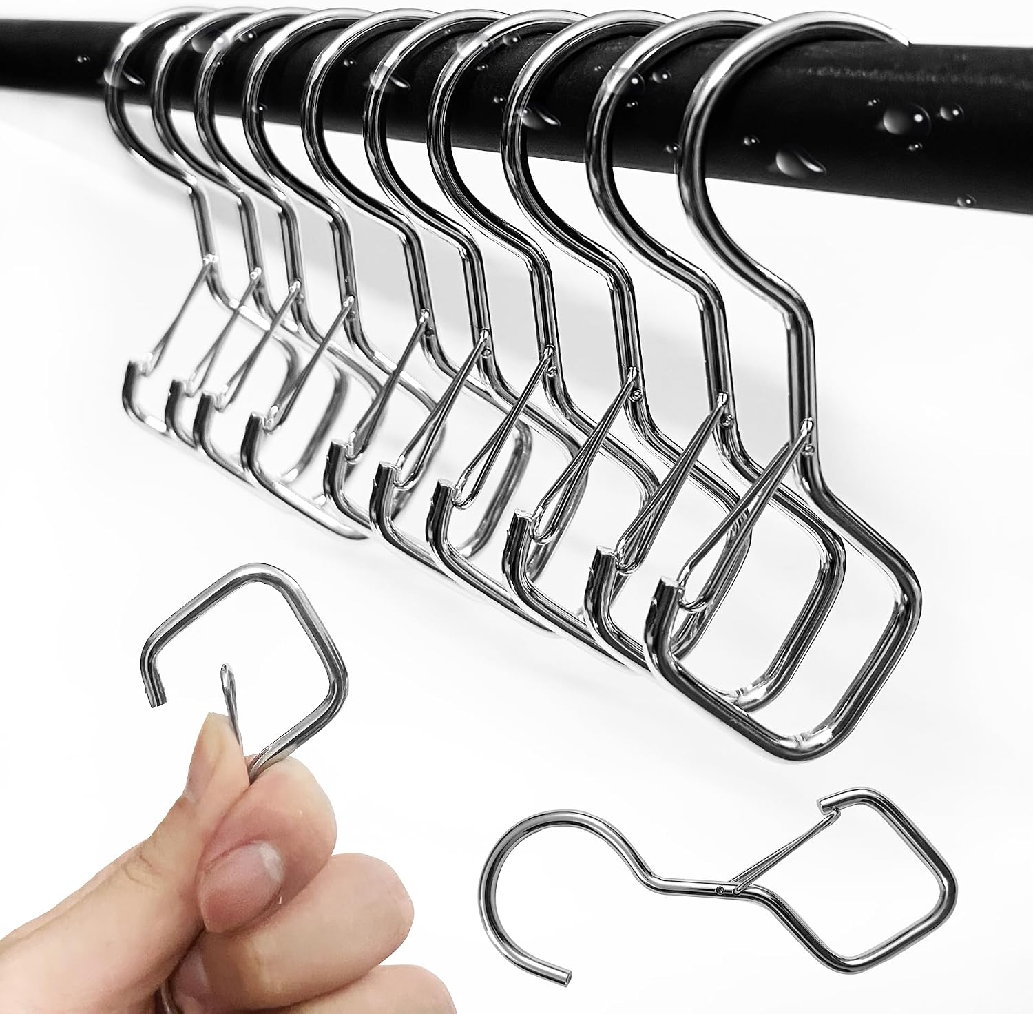 10 S-haken, Metall-s-haken, S-haken Mit Sicherheitsringen, Für Schlafzimmer Und Büros.
