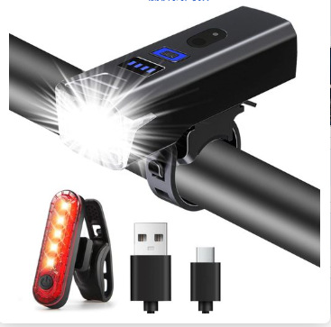 Fahrradbeleuchtung, Wiederaufladbar, Scheinwerfer, Usb-aufladbar, Ip65 Wasserdicht, Led-fahrradbeleuchtung Mit Spot- Und Flutlichtstrahl