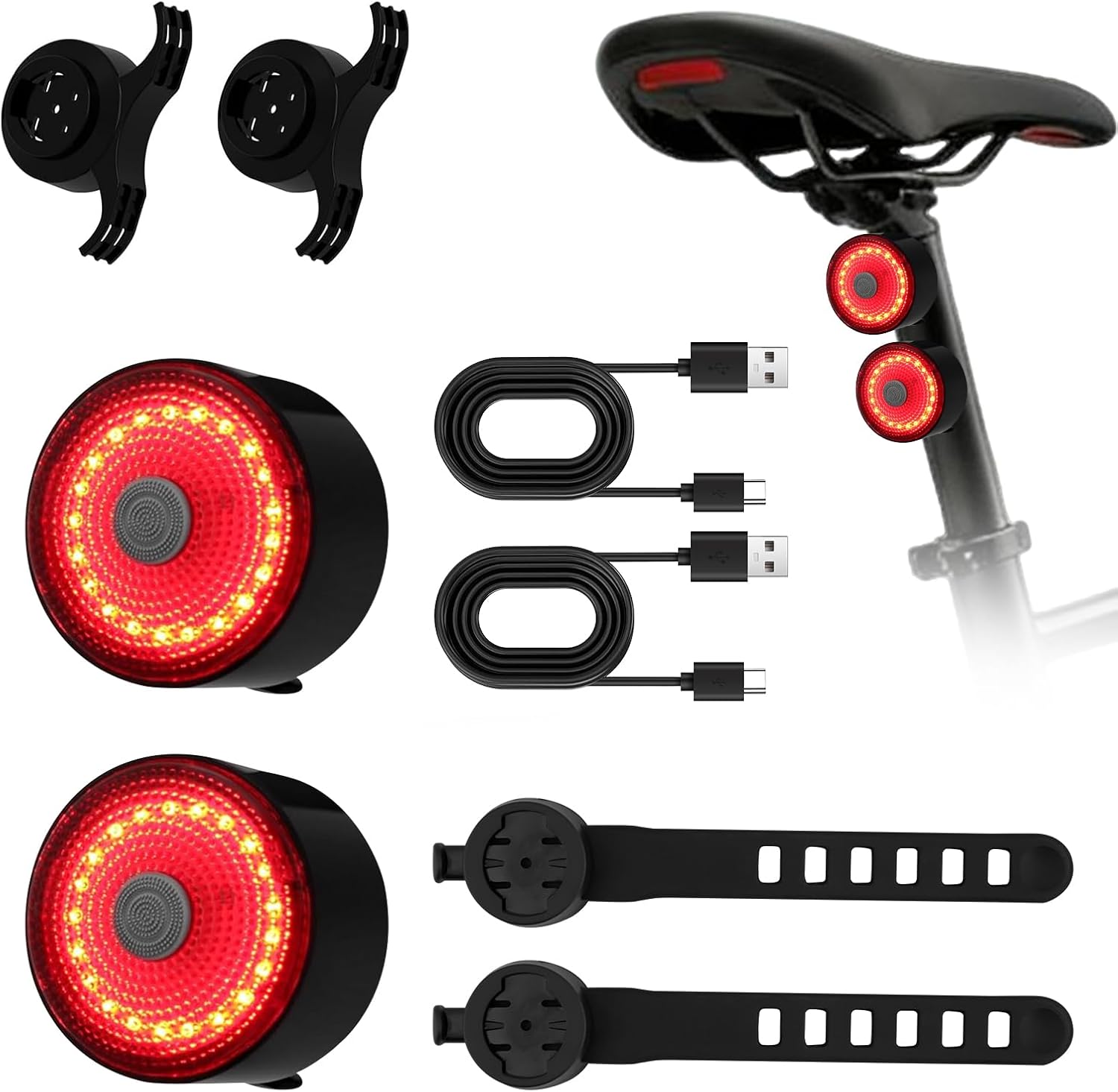 Stuks Fahrradrücklicht – Ultrahell (60 Lm) – Usb-c-aufladbar – 5 Modi – Wasserdicht – Für Mehr Sicherheit Beim Rennradfahren