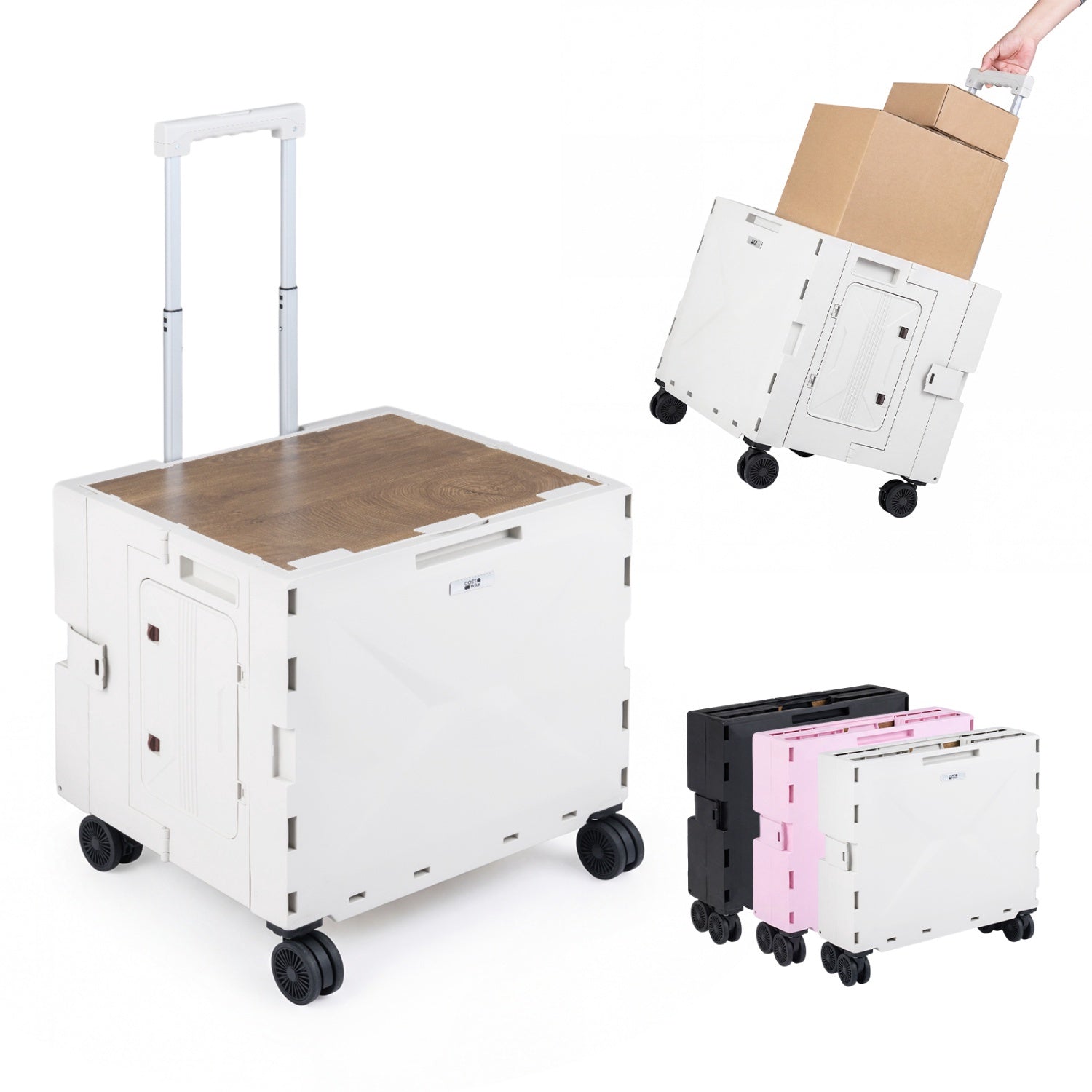 Klappbarer Servierwagen Mit Getränkehalter Und Verstellbarem Griff