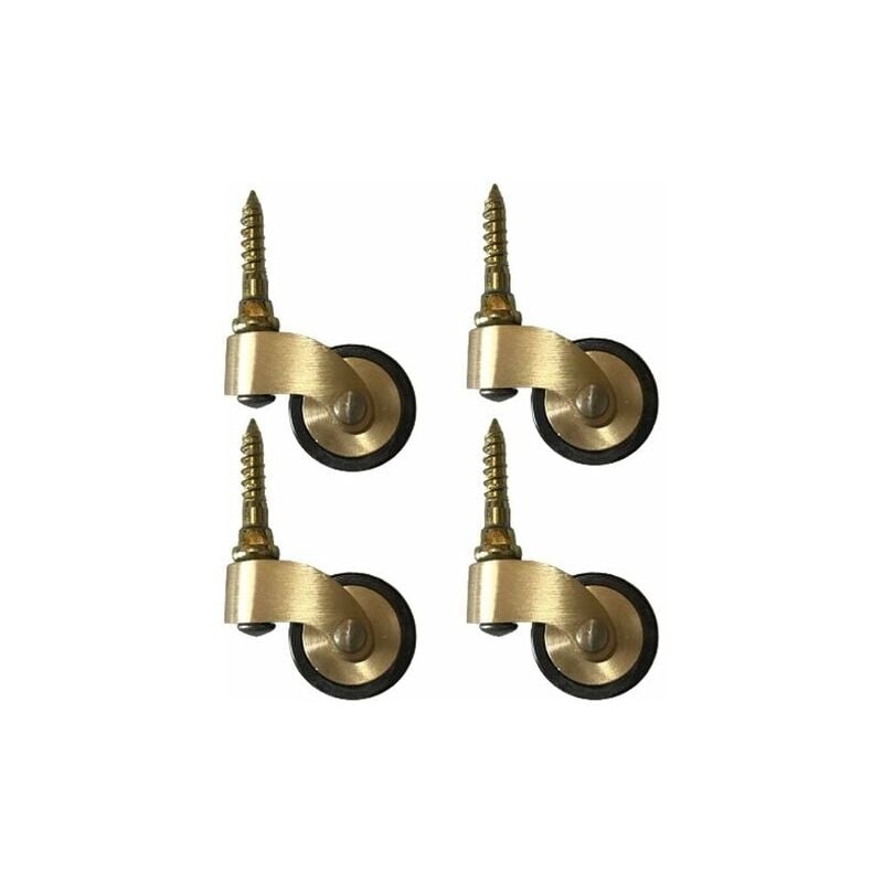 Möbelrollen Aus Massivem Messing, Raddurchmesser 25 Mm, Tragkraft 150 Kg, Mit Gewindespindel, Geeignet Für Klavierbeine, Sofas, Tische, 4er-pack