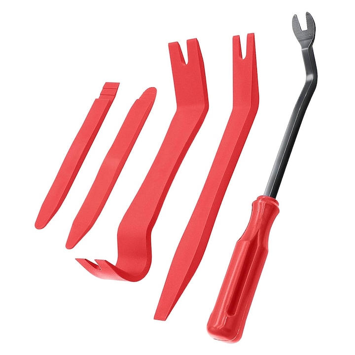 5-teiliges Autowerkzeug-set, Einfach Zu Bedienen, Tragbar, Universell Einsetzbar, Langlebig Und Robust, Ergonomisches Design, Zum Ausbau Von Radio, Türverkleidungen, Armaturenbrett Und Autositzen, Pp,
