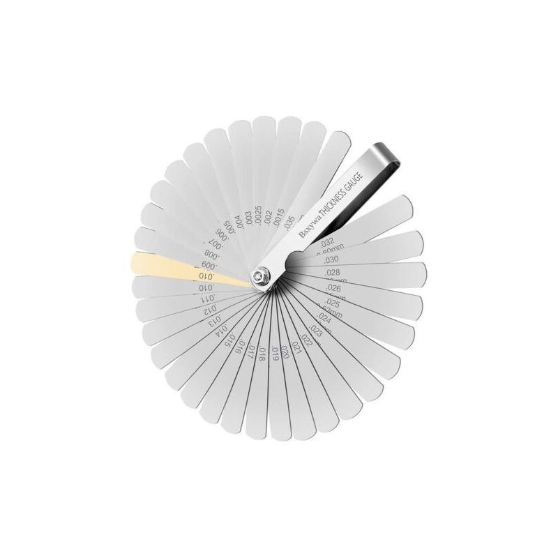 32-blatt-dickenmessgerät Aus Edelstahl – Metrische/imperiale Skala – Messbereich 0,04–0,88 Mm – Für Motoren Und Zündkerzen – Chrom