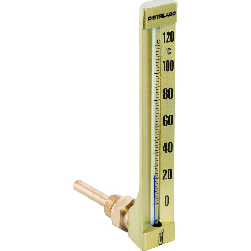 Industrielles Winkelthermometer 200 Mm – Lange Sonde 63 Mm – Messbereich 0 Bis 120 °c – Genauigkeit ±1 °c