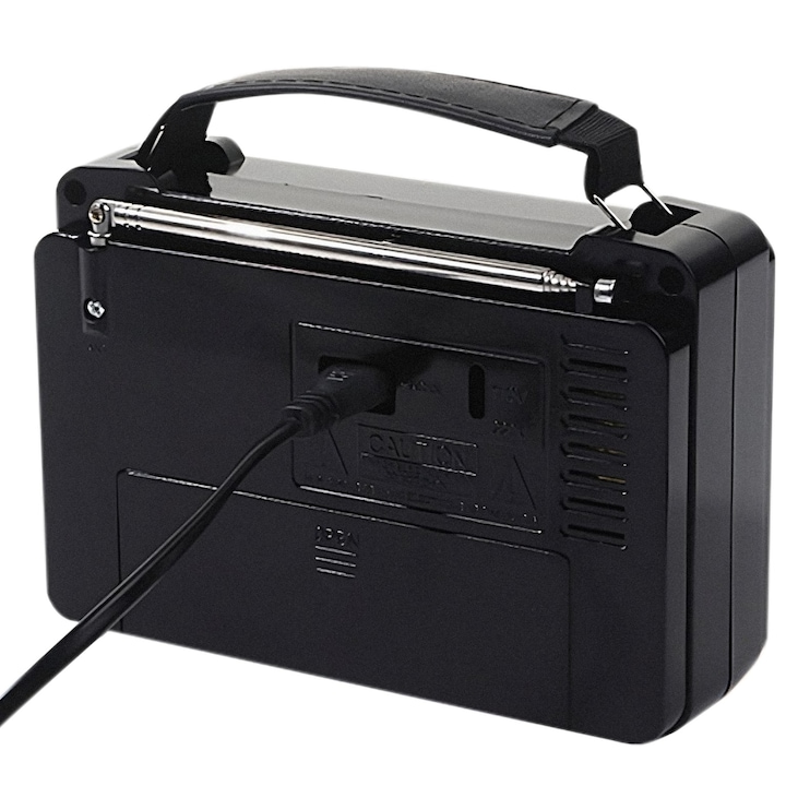 Retoo Techpro Tragbares Radio, Fm/am/sw, Drehbare Teleskopantenne, Netzwerkkabel Inklusive, 3,5-mm-klinkenstecker, Einstellregler, Multifunktional, 230 V, 15,5 X 10 X 5,5 Cm, Schwarz