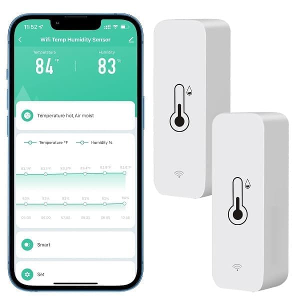 Kabelloses Thermometer Und Hygrometer (1er/2er/4er-pack) – Intelligentes Wlan-temperatur- Und Feuchtigkeitsmessgerät Mit App, Benachrichtigungen Und Fernüberwachung