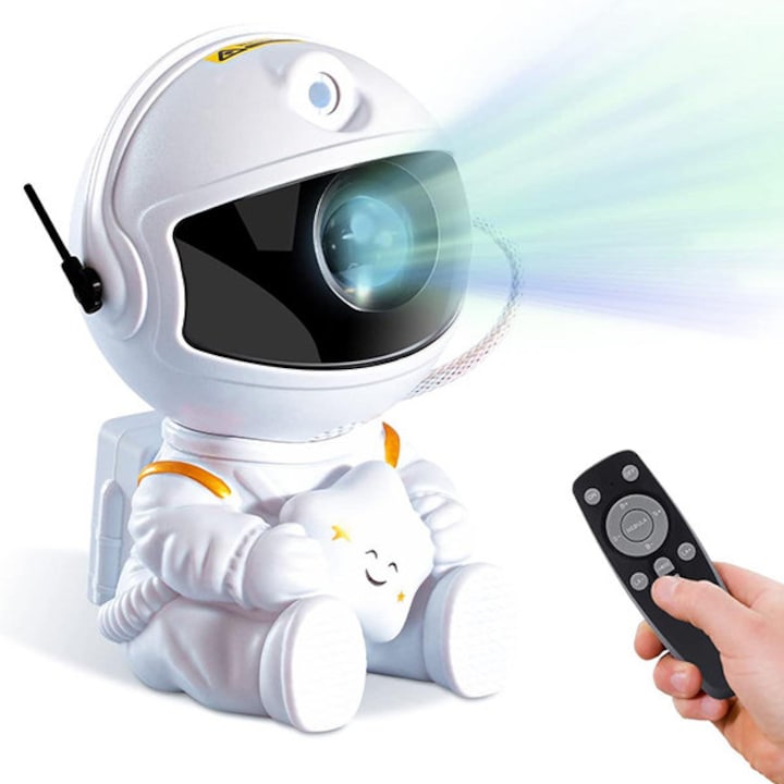Astronauten-sternenprojektor – Nachtlampe Für Kinder, 360°-projektion, 3d, Hd, Led, Weiß