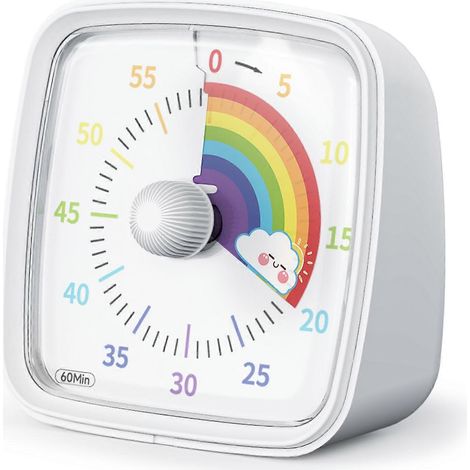 Visueller 60-minuten-timer Mit Nachtlicht. Countdown-timer. Pomodoro-timer Mit Regenbogenmuster. Geeignet Für Kinder Und Erwachsene.