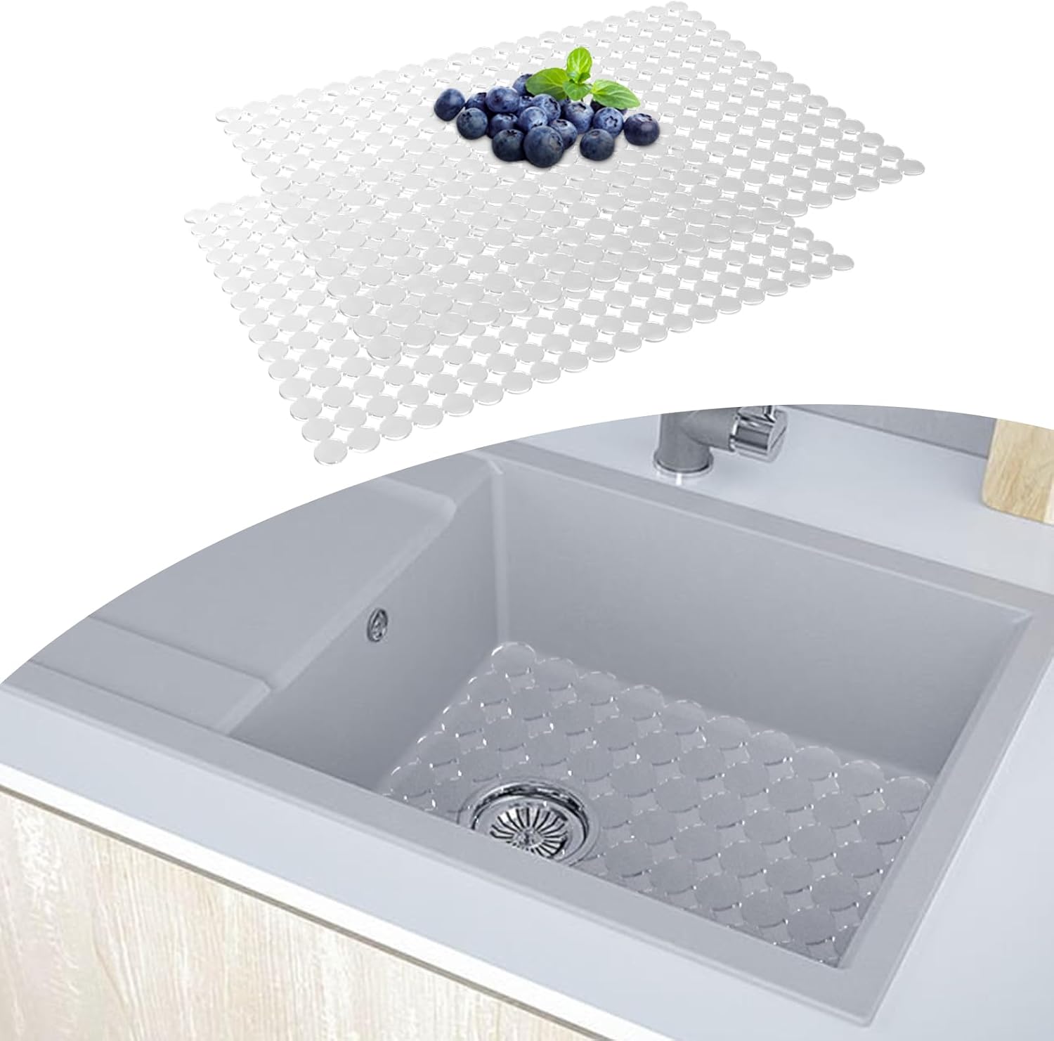 Spülbecken-schutzmatte Für Die Küchenspüle – 2er-pack, Verstellbar, Für Schnelles Abtropfen – Geschirrspülmatte Für Geschirr Und Gläser – Leicht Zu Reinigen