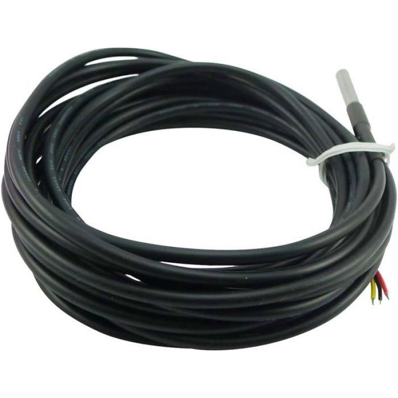 Wasserdichter Temperatursensor – 5 M Kabel – 6 X 50 Mm Edelstahlgehäuse – Messbereich -55 Bis +125 °c – Einstellbare Auflösung 9 Bis 12 Bit – 1 Stück