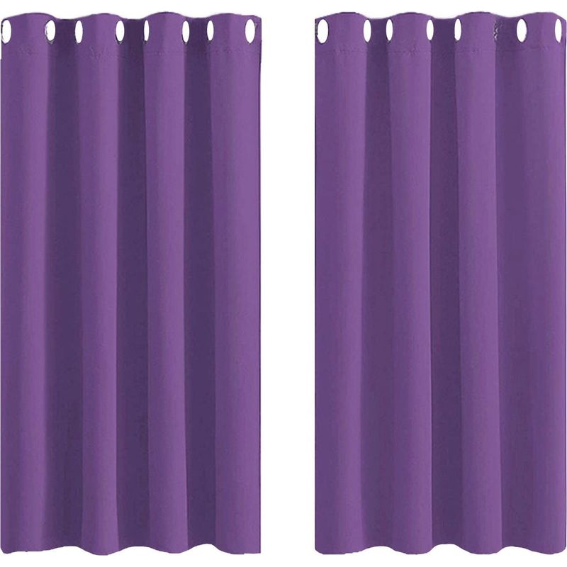 Verdunkelungsvorhang - Badezimmervorhang - Polyester - 86 X 114 Cm - Hellblau - Zur Raumtrennung Ohne Bohren - 2 Paneele