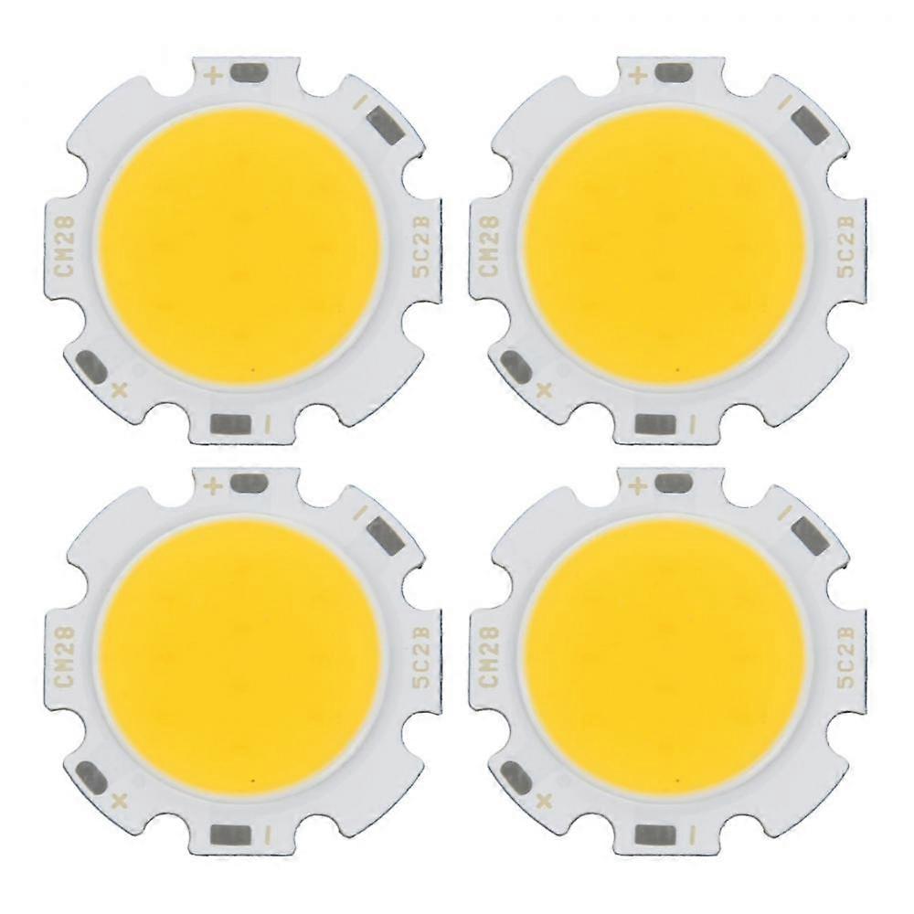 4x 5w Chip Light Runde Cob Superhelle Led-lampe Warmweiß Dc15-17v