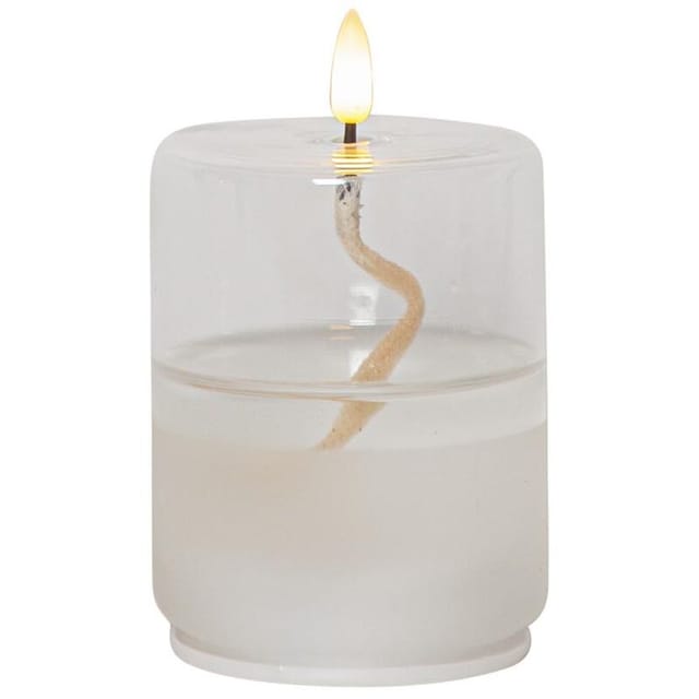 Star Trading - Flamme Float, Glas, transparentes Wachs, Öllampen Design, Warmweiß, led, Timer, 13 cm