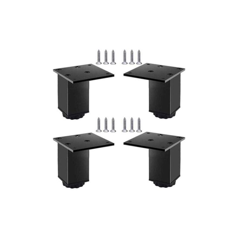 Verstellbare Möbelfüße Aus Aluminium, 4er-set, Für Möbel, Sofas Und Tische, Schwarz, 6 Cm (verstellbereich 60–78 Mm) – Chrom