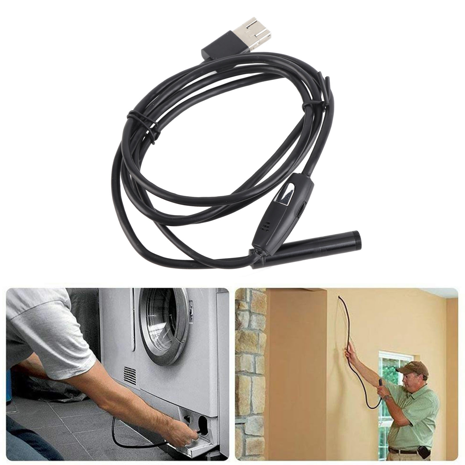Industrie-endoskop Usb 8 Mm 1080p, Wasserdichte Inspektionskamera Ip67, Halbstarres 1-m-kabel, Für Autoreparatur