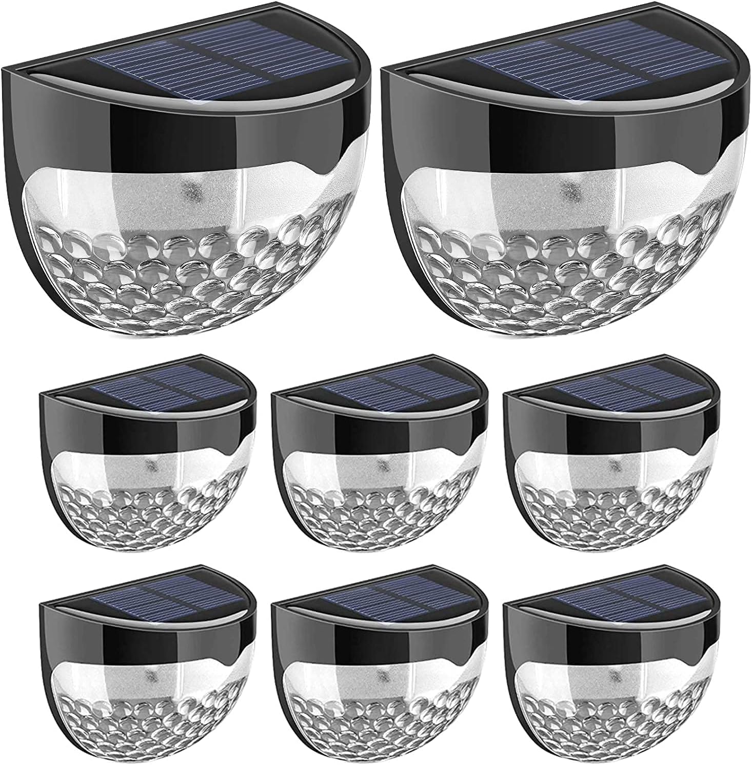 Solarbetriebene Zaunleuchten Kabellos, Wasserdicht, Ideal Für Terrasse, Treppe, Gehweg, Stufen (8er-pack)